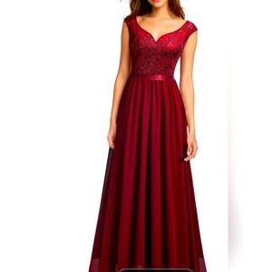 New Beautiful Red Sparkling Gown!